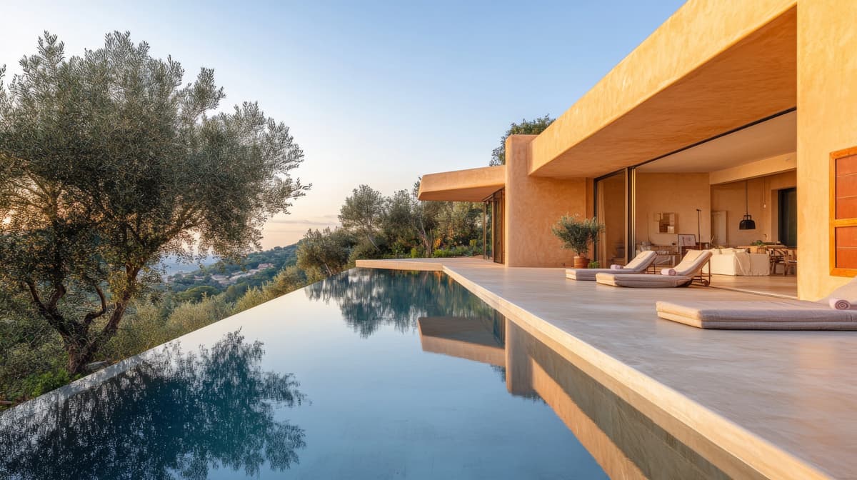 Mediterranean villa with limewash and microcement