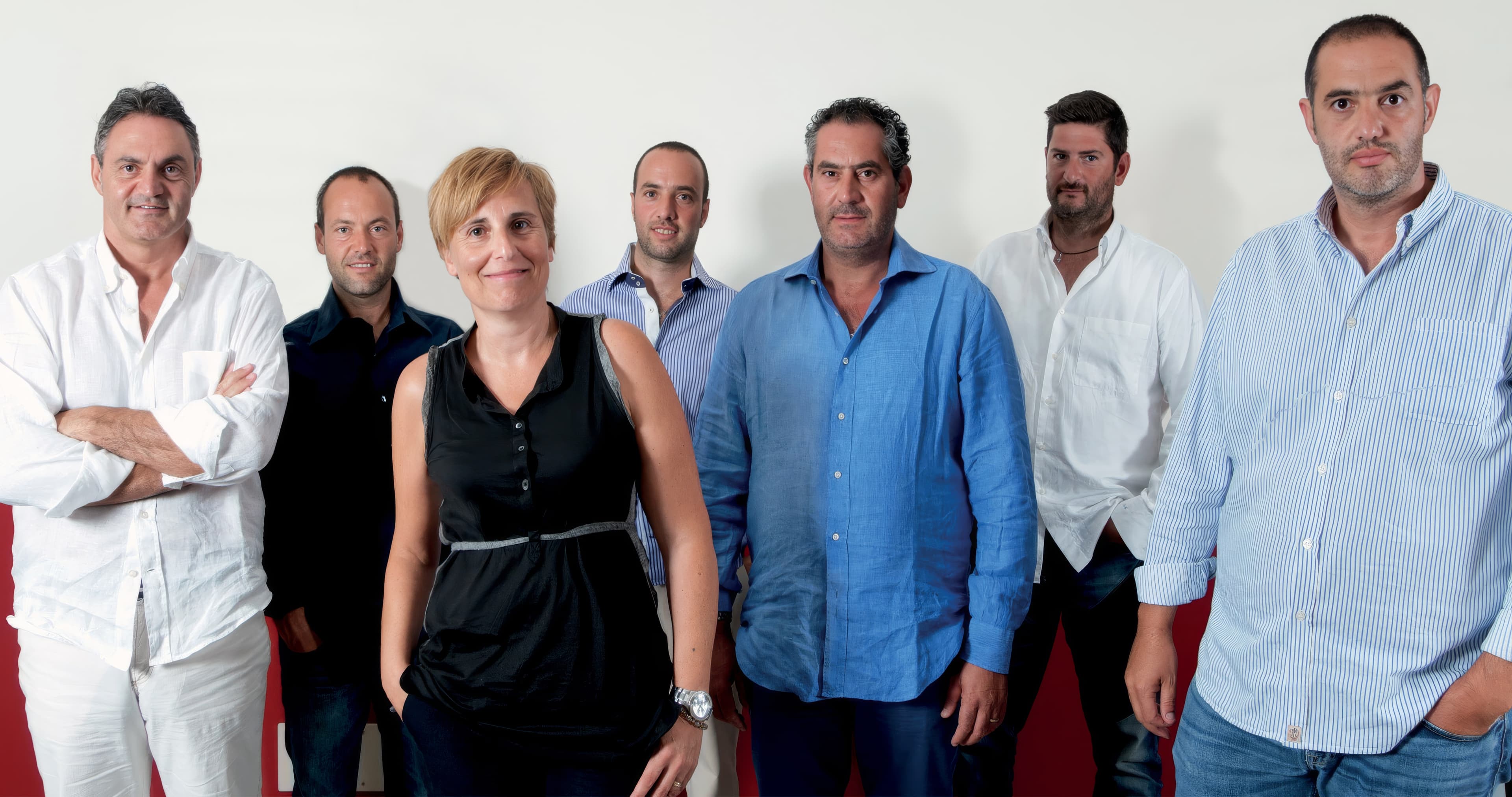 Atria family at Colorificio Atria in Partanna, Sicily