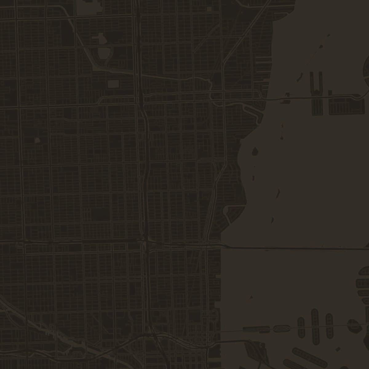 Map of Miami — ATRIA USA Miami Showroom at 7117 N Miami Avenue, north of the Design District