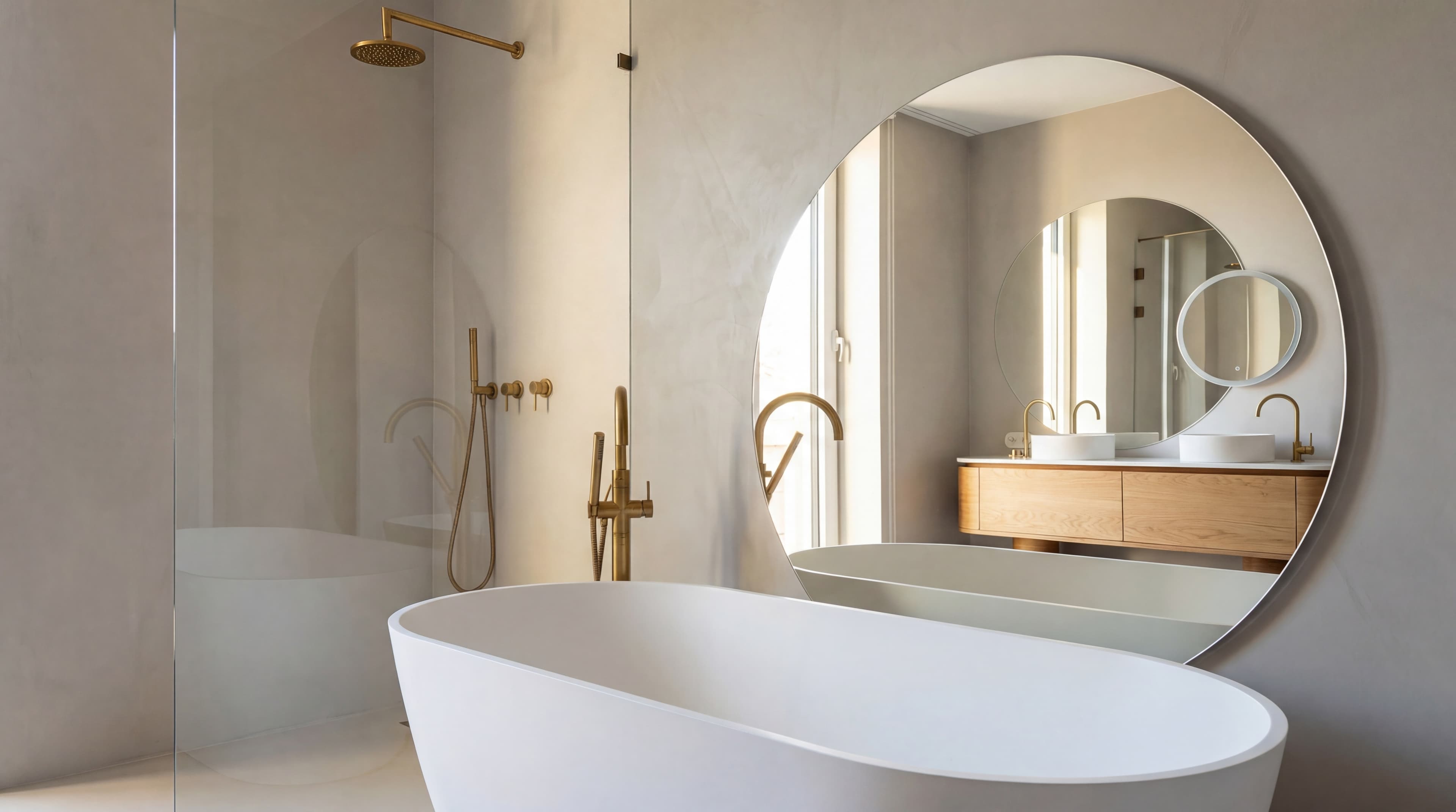 Feature Wall — Backlit microcement feature wall