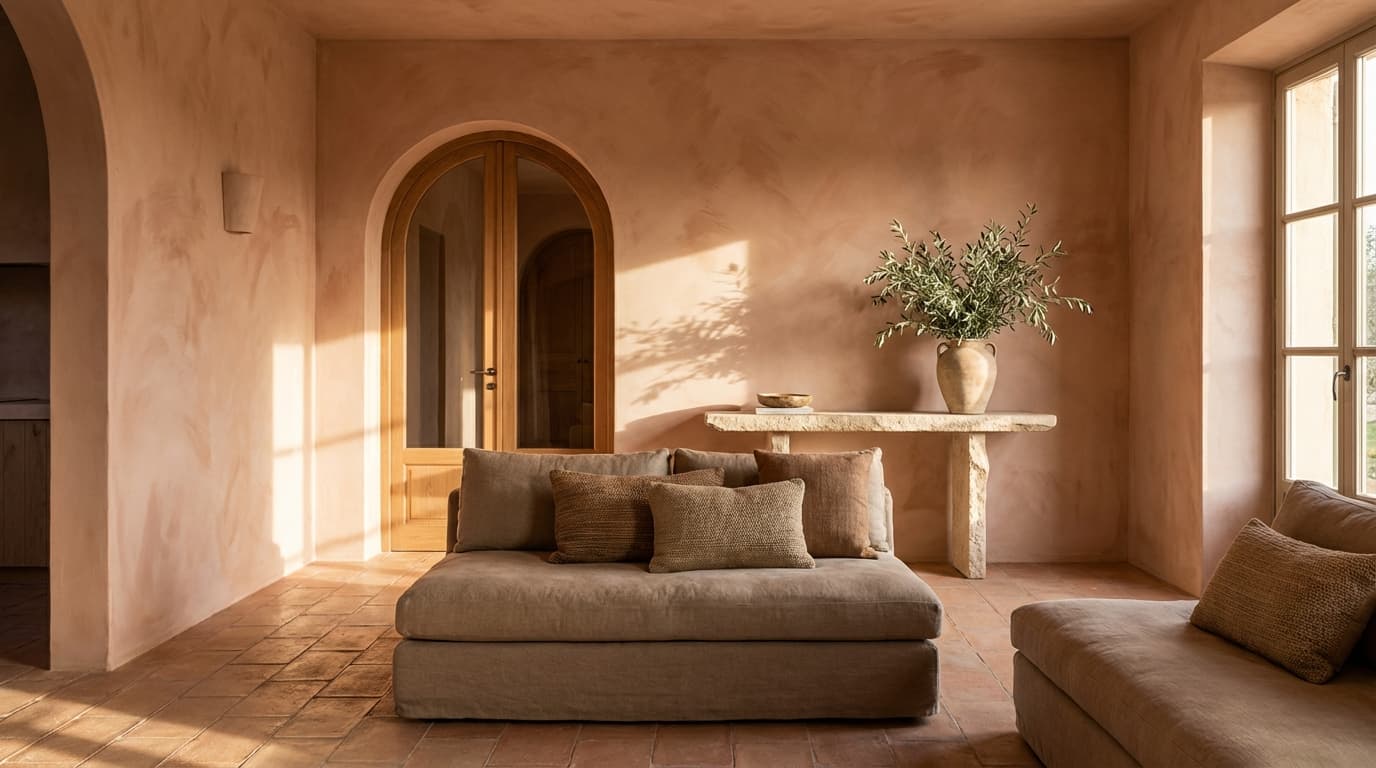 Limewash: Mediterranean Living Room
