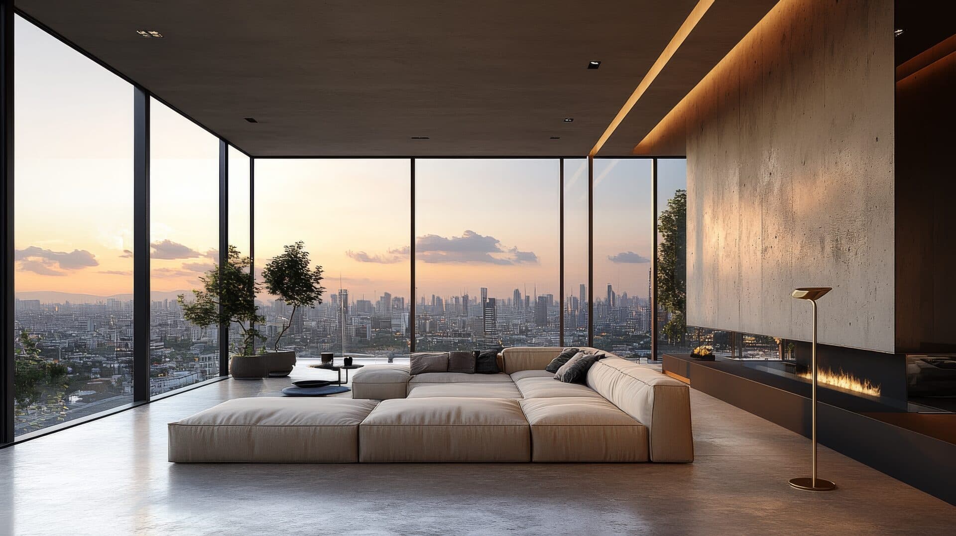 Luxury penthouse with microcement floors in Los Angeles