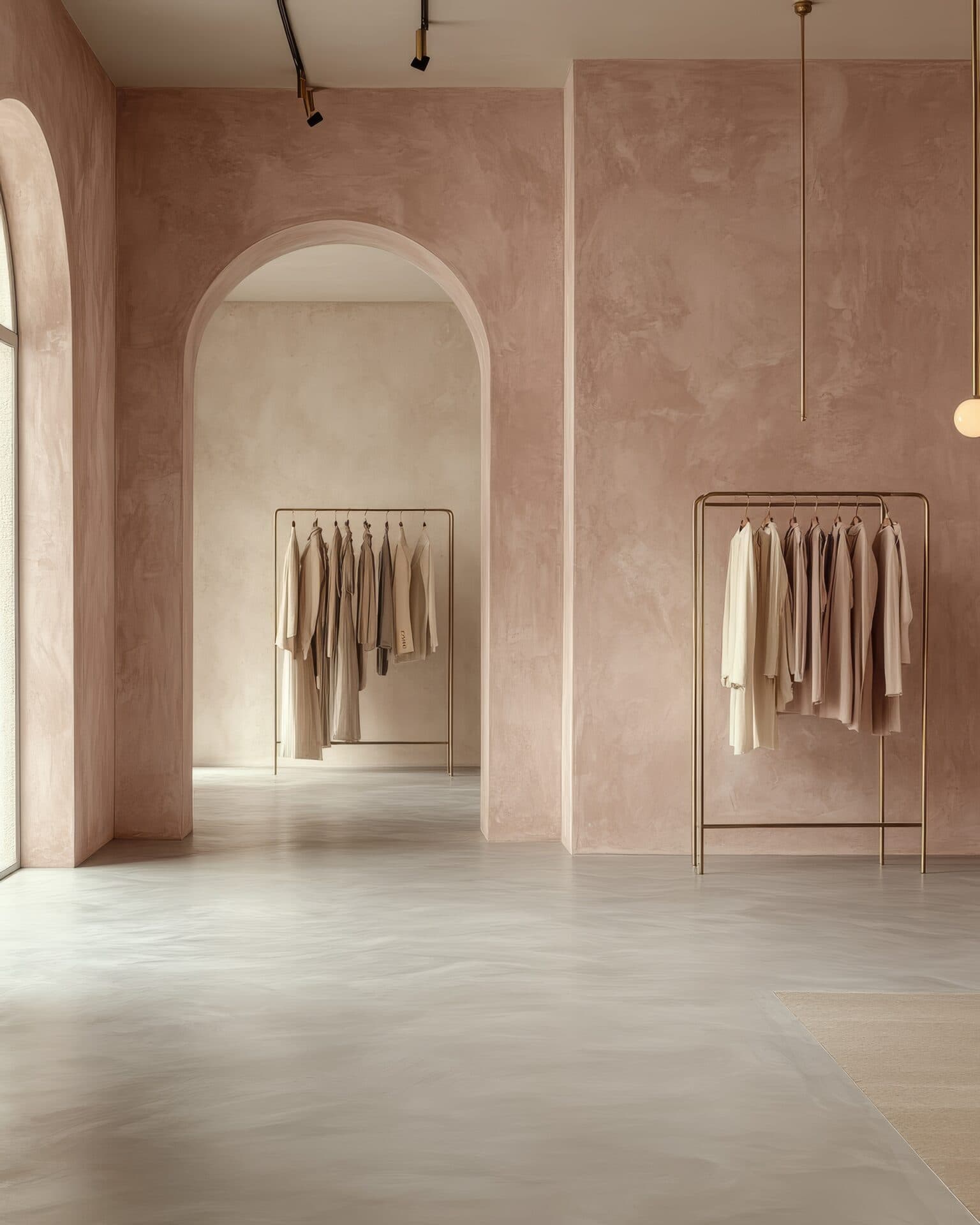 Premium microcement interior in a boutique retail space