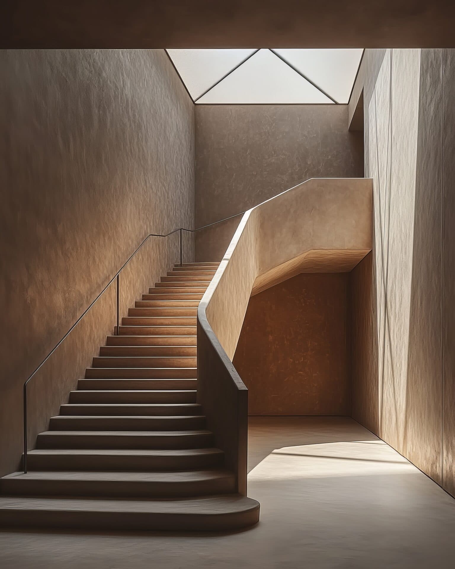 Microcement staircase walls