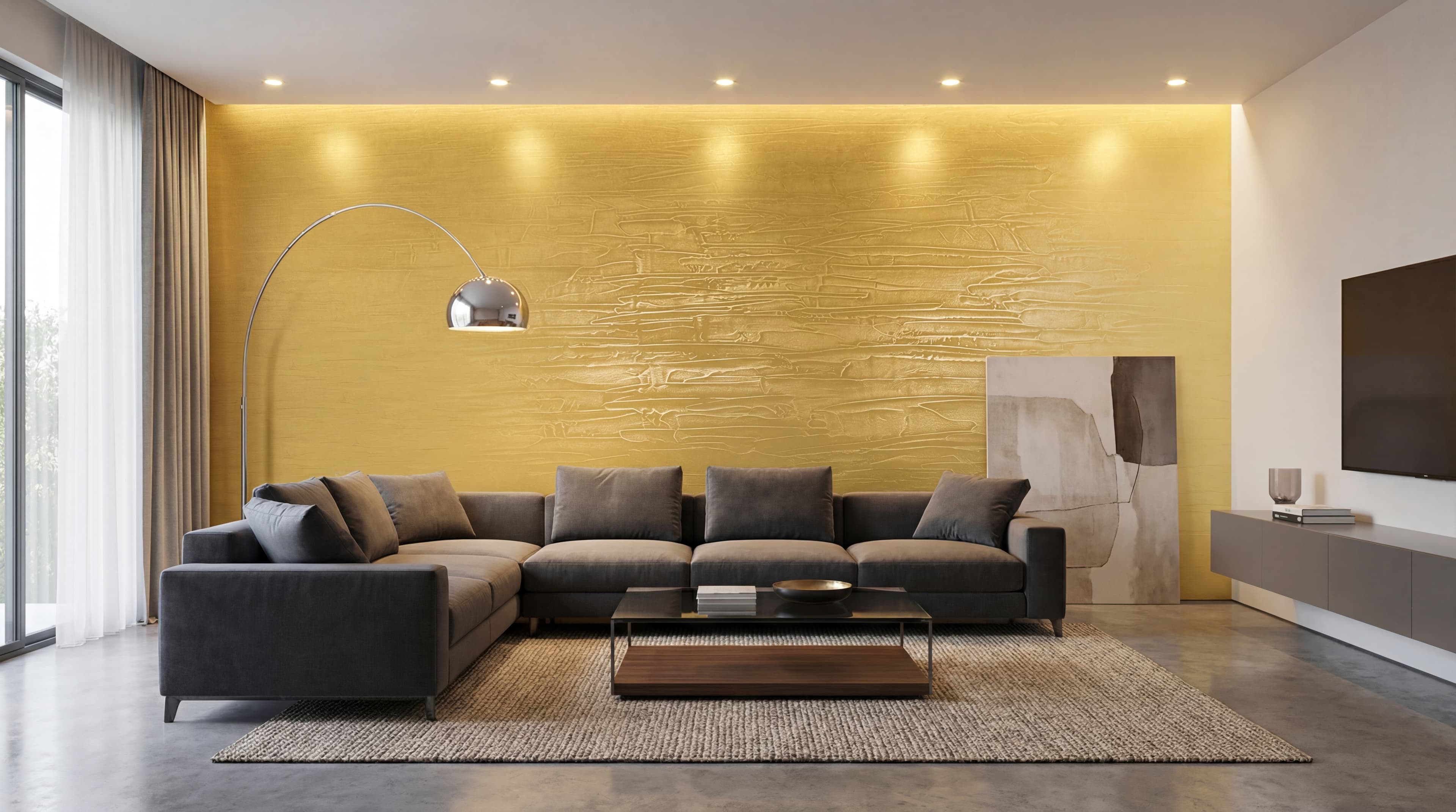 Grace Thermo Gold — Metallic Plaster Wall Finish