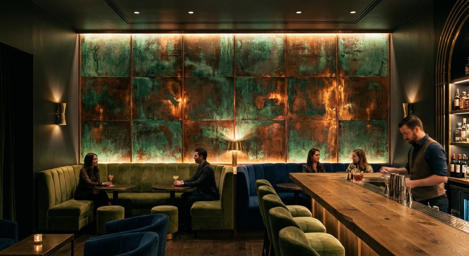 Copper metallicum lounge wall San Antonio