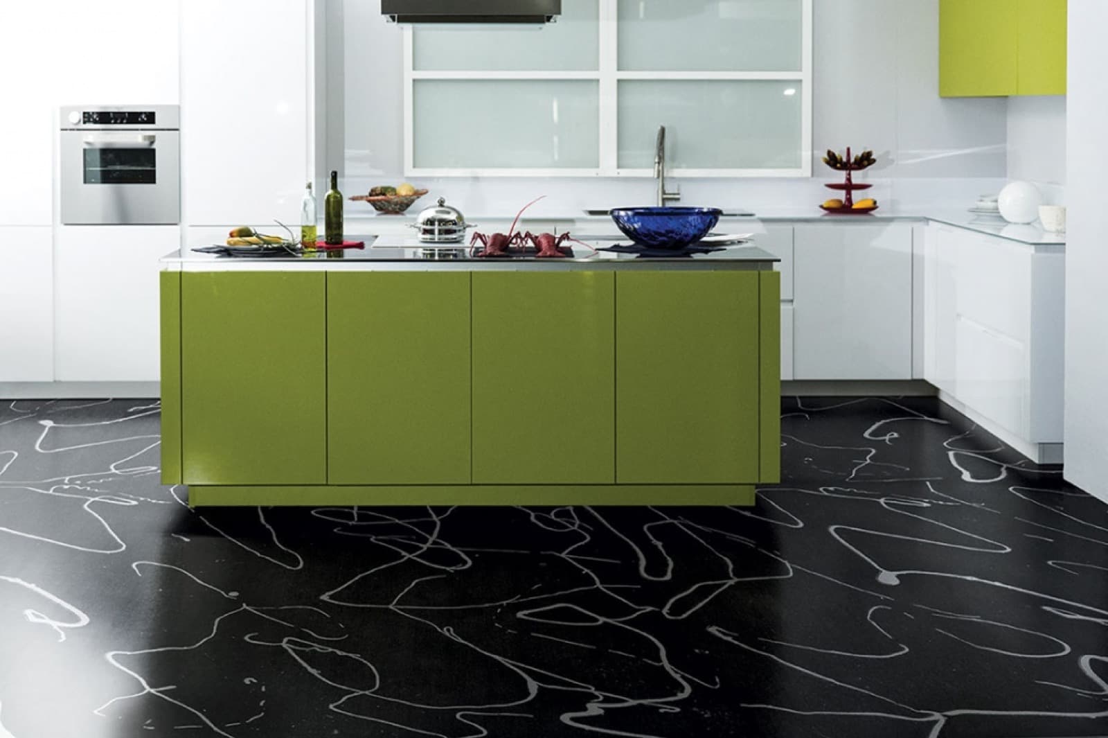 Modern kitchen with microcement surfaces Fort Worth