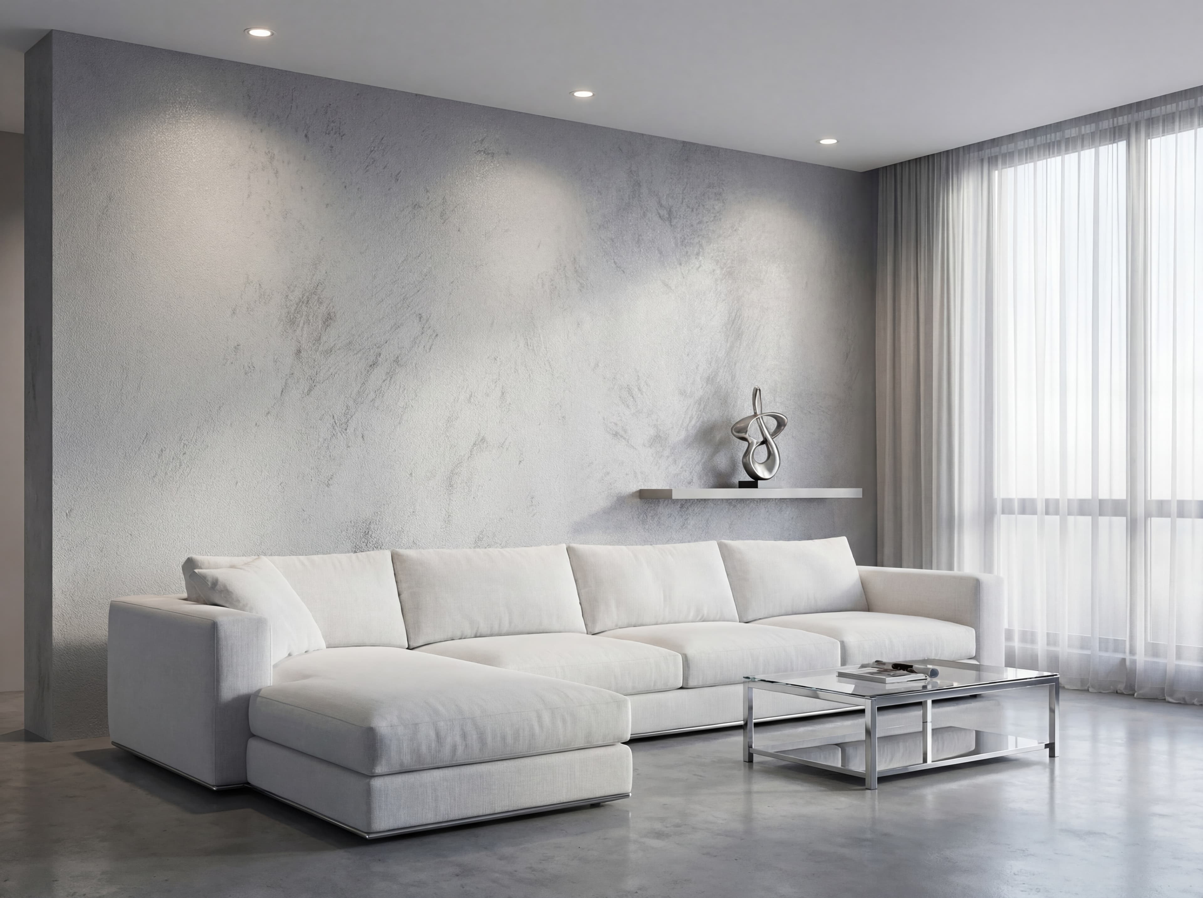Sofia Thermo Silver — Sandblasted Decorative Wall Finish
