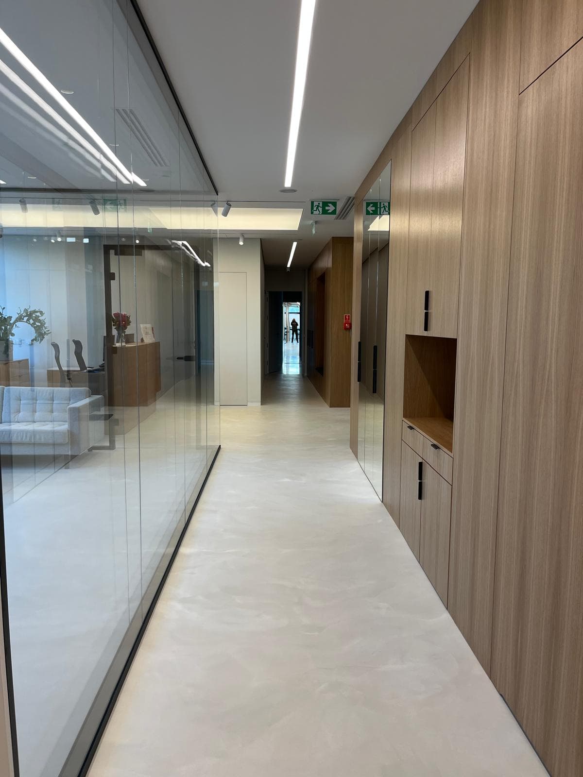 Glass-Walled Corridor
