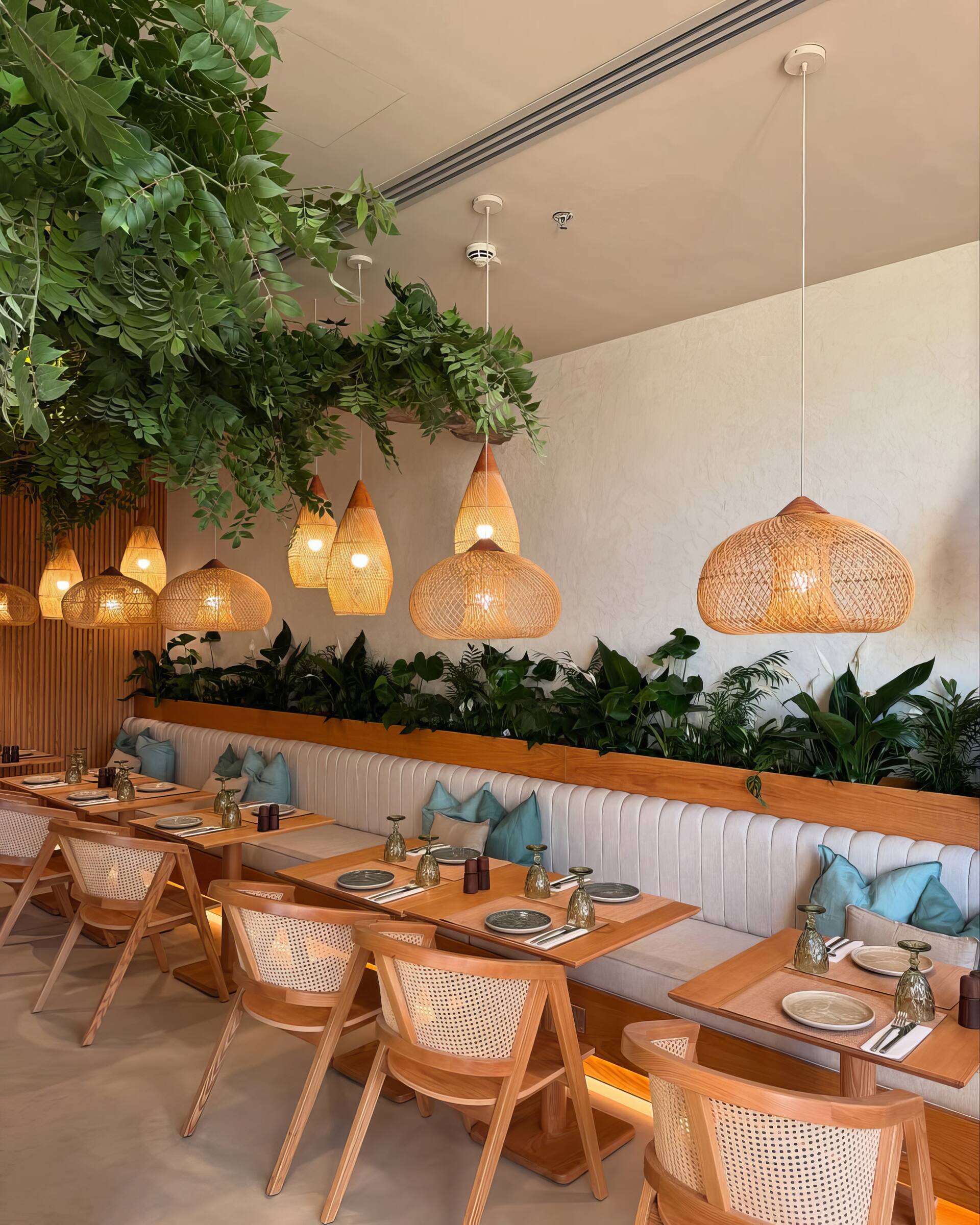 Microcement floor in a commercial restaurant space
