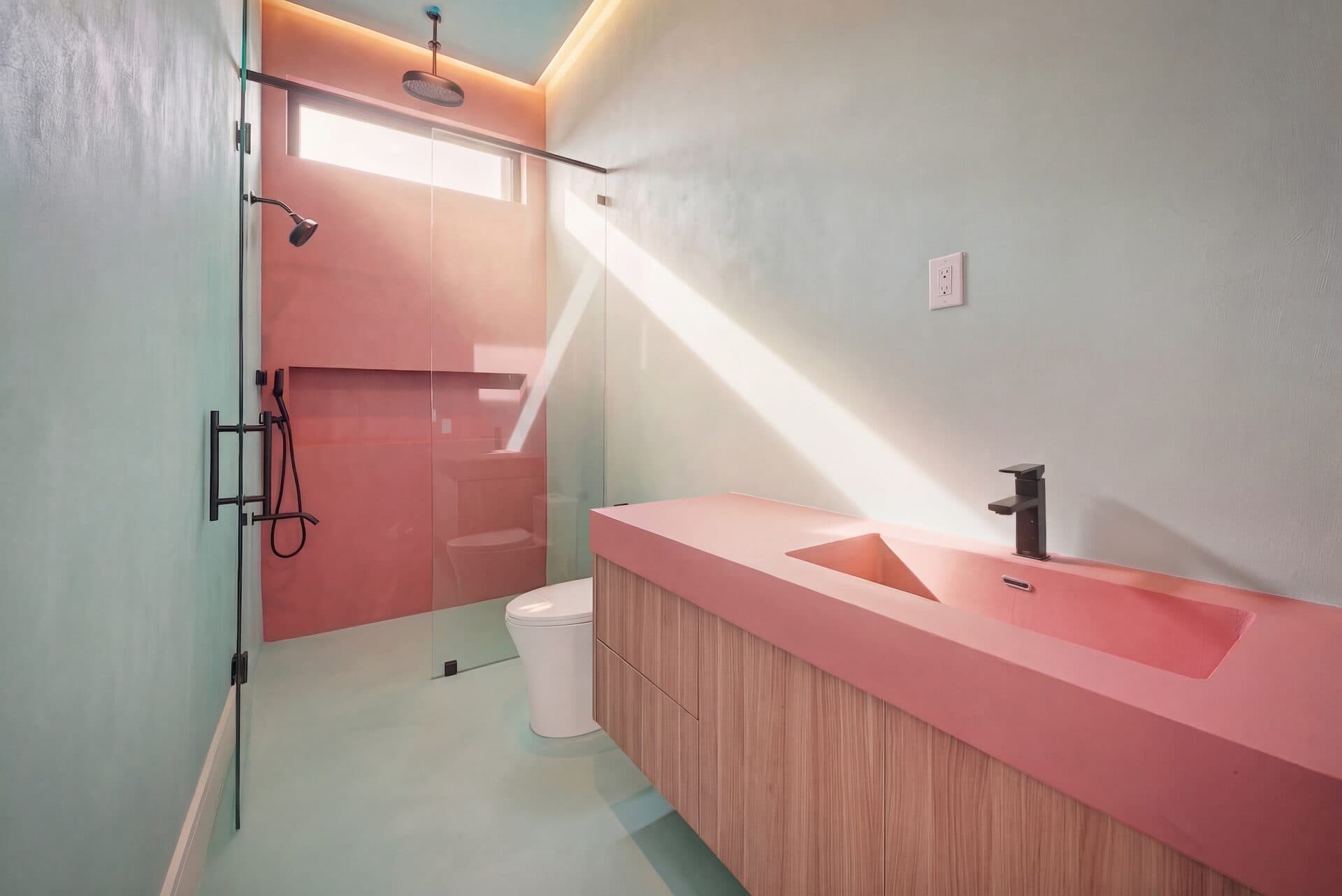 Mint & Coral Bathroom