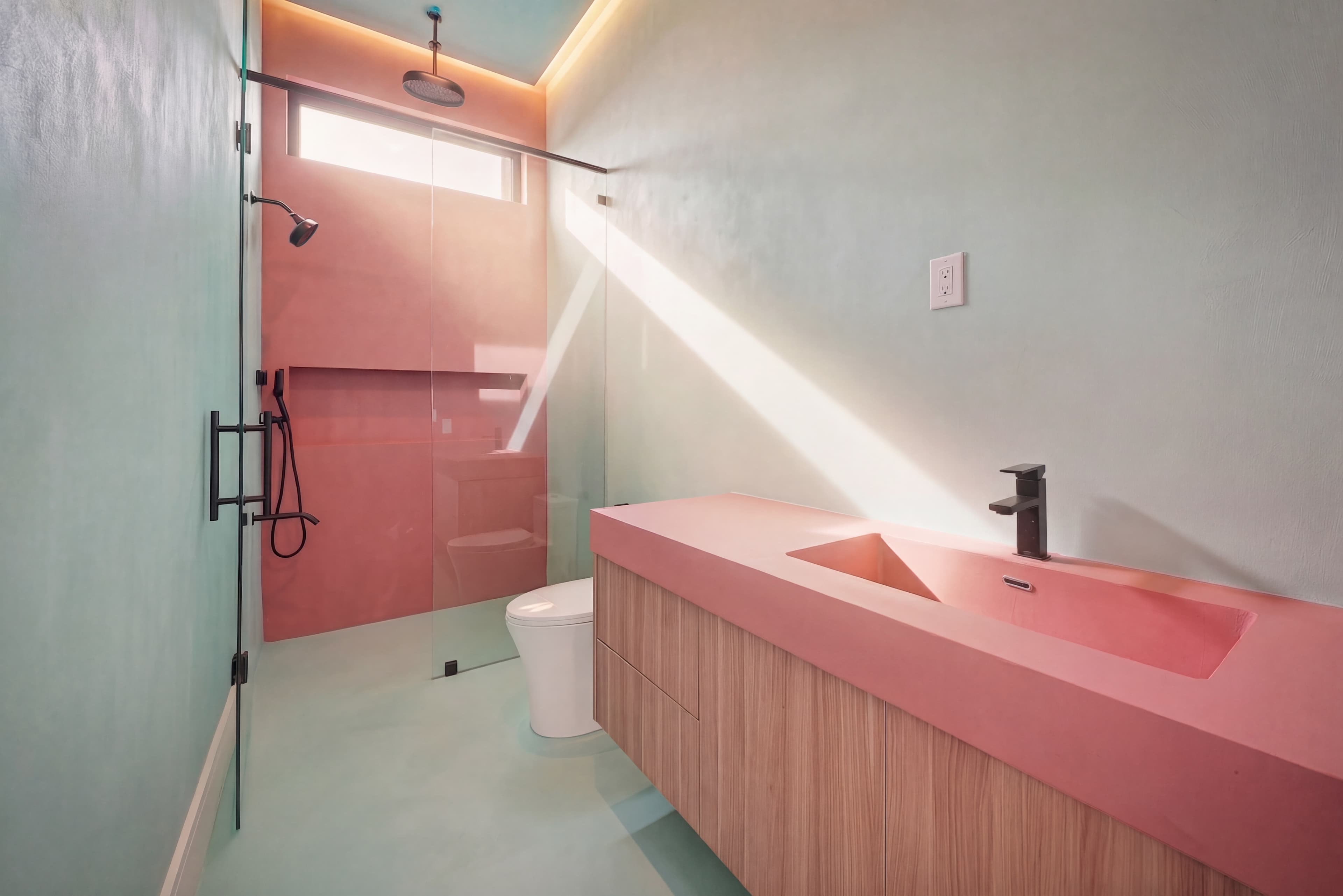 Mint & Coral Bathroom