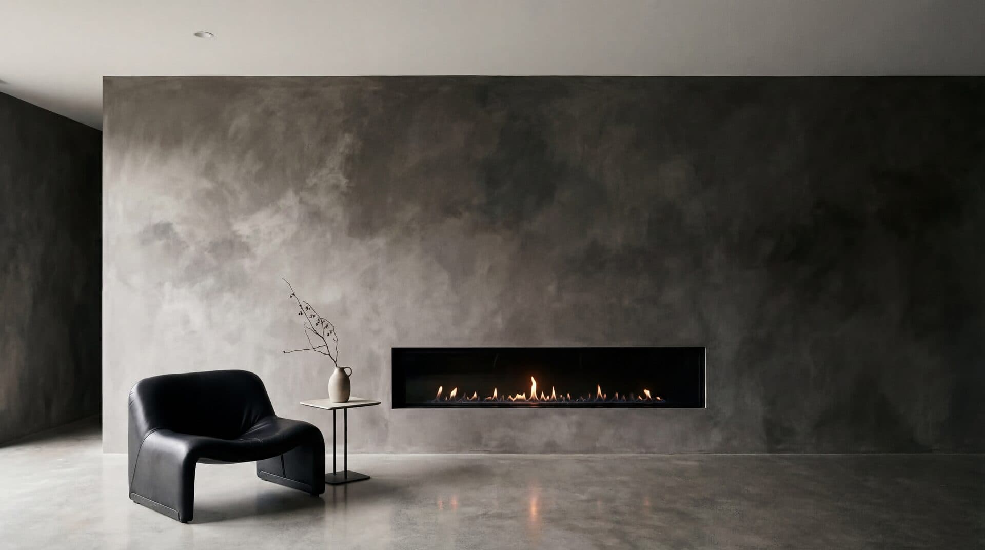 Limewash: Carbone Fireplace Wall
