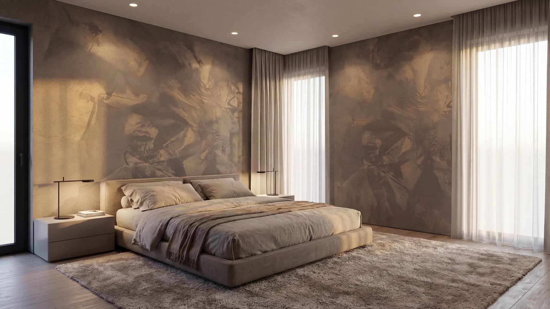 Armonia pearlescent architectural wall finish — Bedroom
