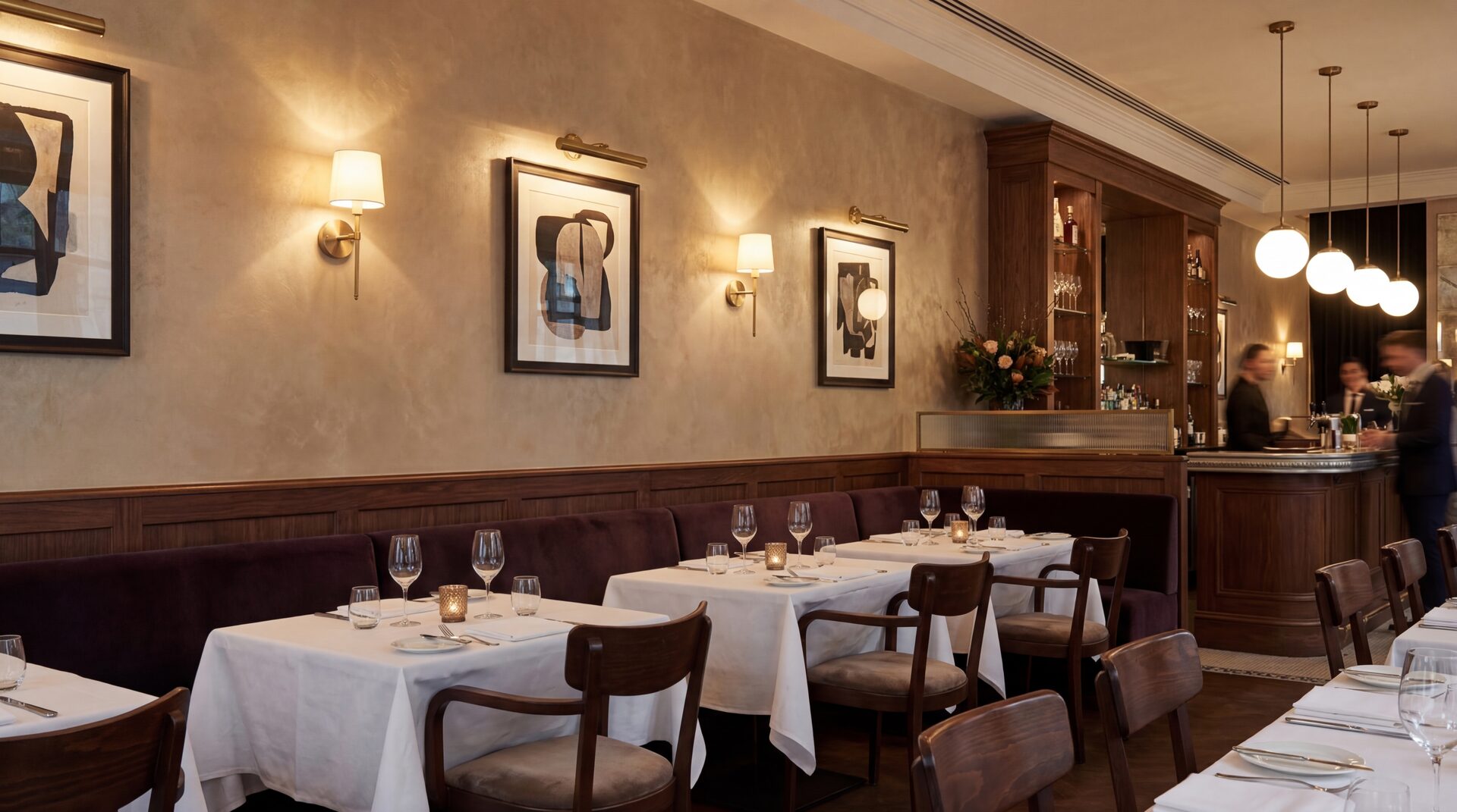 Monica Decorative Pearl — Pearl finish in restaurant