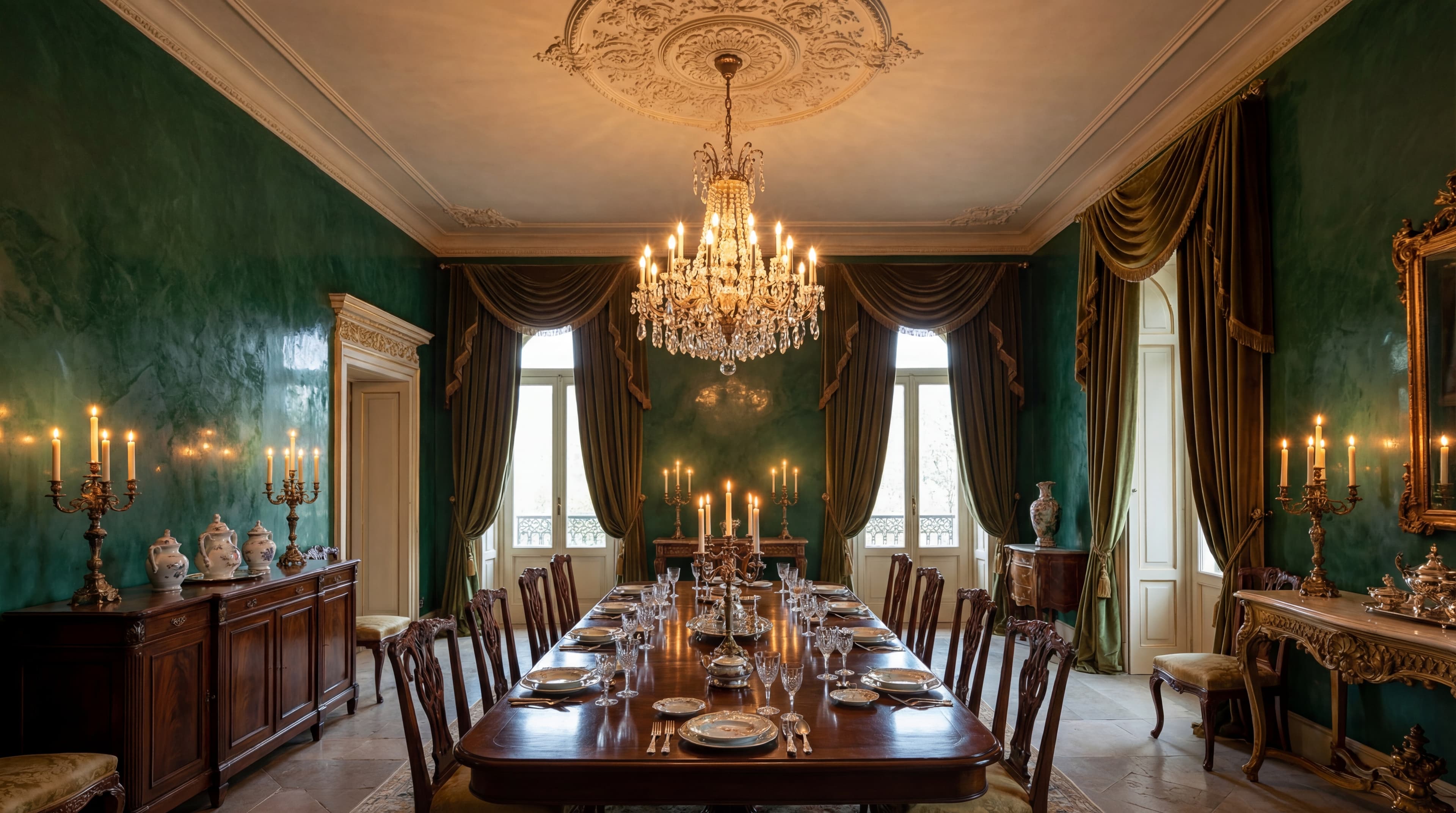 Stucco Siciliano -- Dining Room, Emerald Green