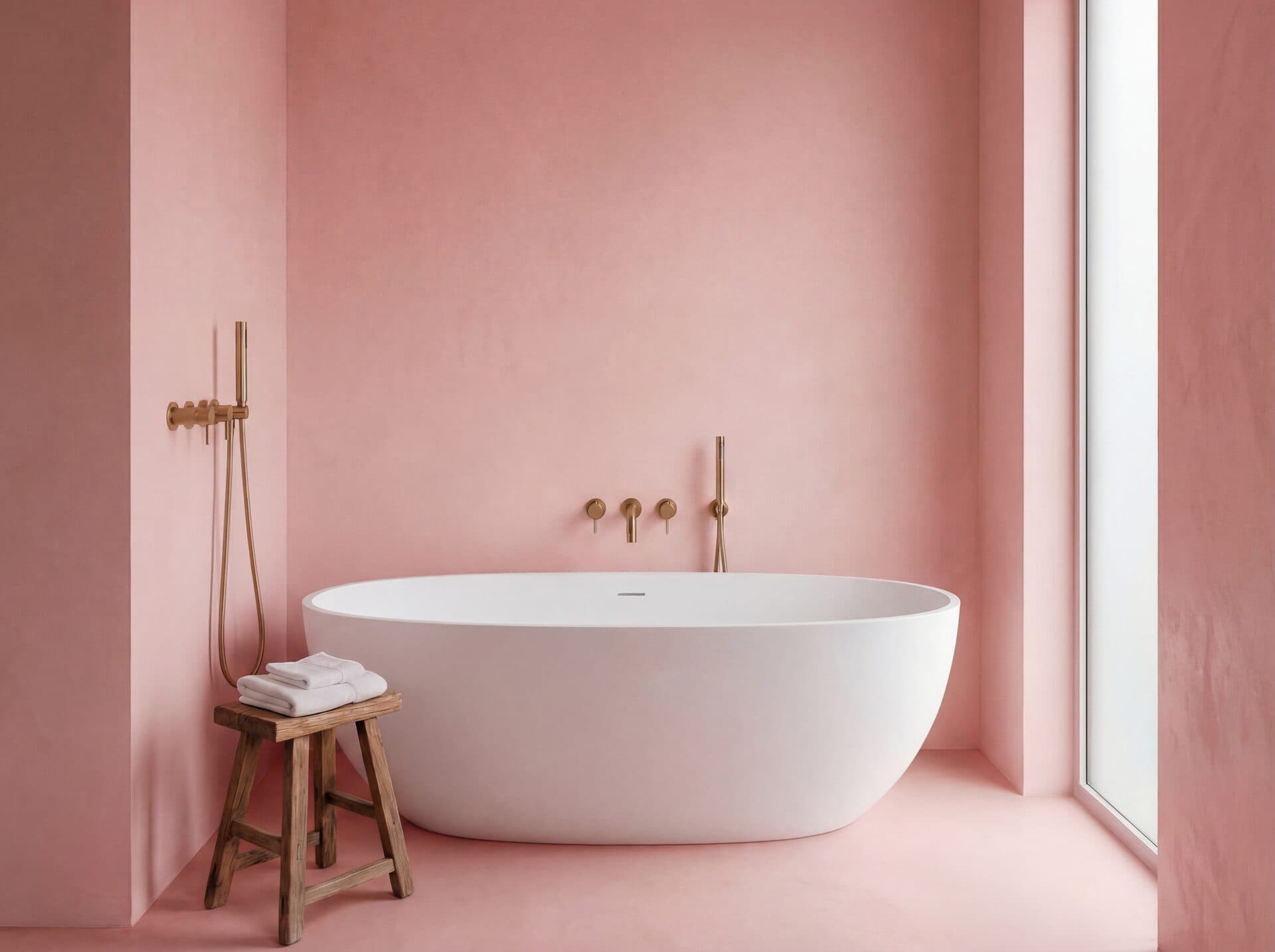 Pink Microcement Bathroom