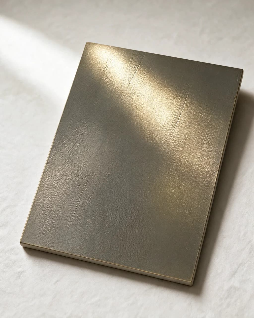 ATRIA Metallicum — Liquid Metal sample board — Brass (aged liquid metal)